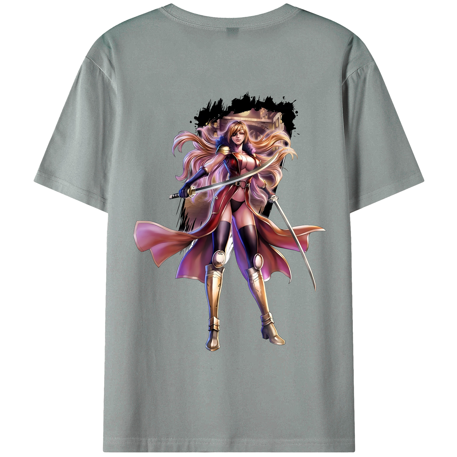 （画像用） 北斗の拳 Fist of the North Star 綿100％ メンズ半袖Tシャツ（バックプリント） 通気性